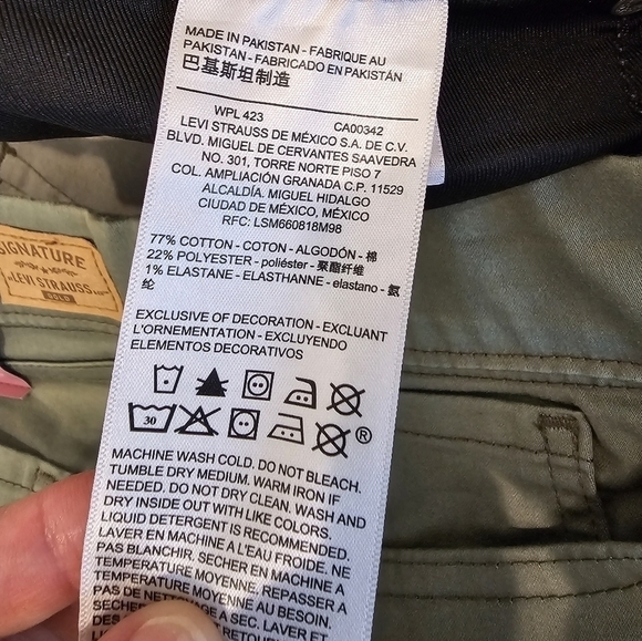 Levi Strauss Signature Hold Pull On Skinny Pants Jeans Olive Green 14S | 32x28 - Picture 8 of 10